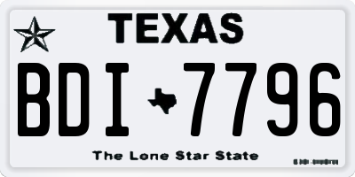 TX license plate BDI7796