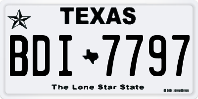 TX license plate BDI7797