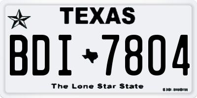 TX license plate BDI7804