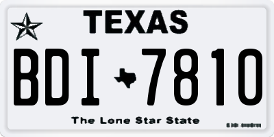 TX license plate BDI7810