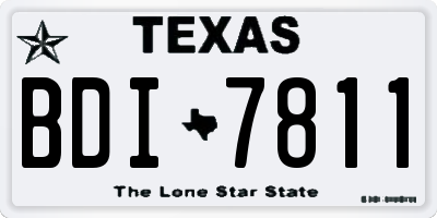 TX license plate BDI7811