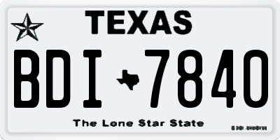 TX license plate BDI7840