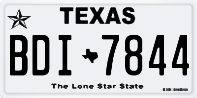 TX license plate BDI7844