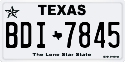 TX license plate BDI7845