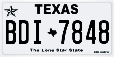 TX license plate BDI7848