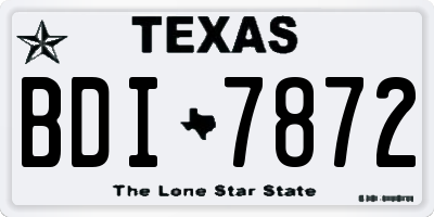TX license plate BDI7872