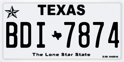 TX license plate BDI7874