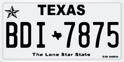 TX license plate BDI7875