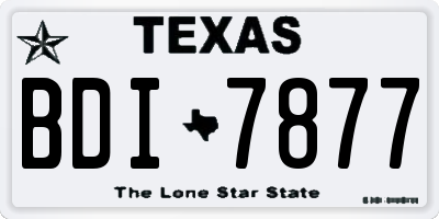 TX license plate BDI7877