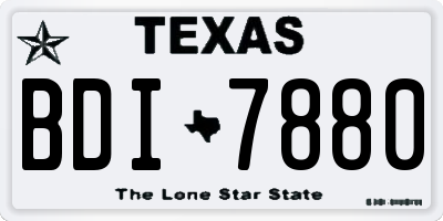 TX license plate BDI7880