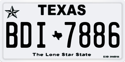 TX license plate BDI7886