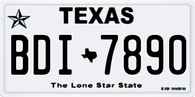 TX license plate BDI7890