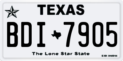 TX license plate BDI7905