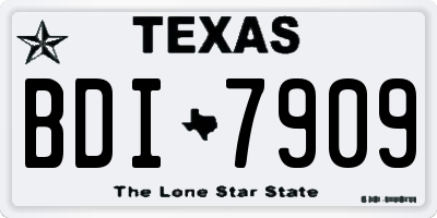 TX license plate BDI7909