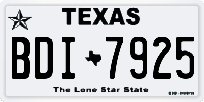 TX license plate BDI7925