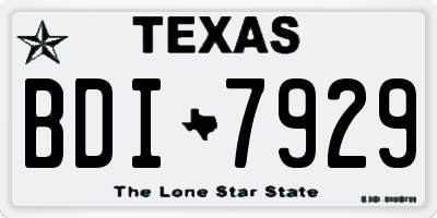 TX license plate BDI7929