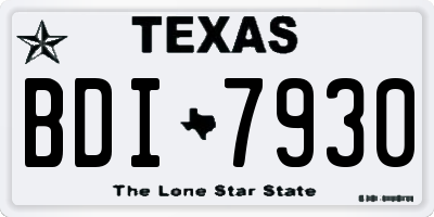 TX license plate BDI7930