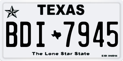 TX license plate BDI7945