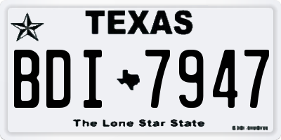 TX license plate BDI7947