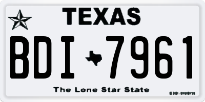 TX license plate BDI7961