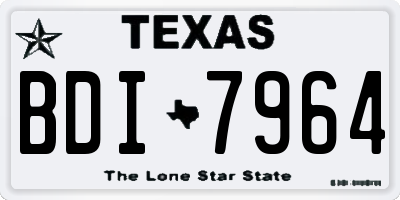 TX license plate BDI7964