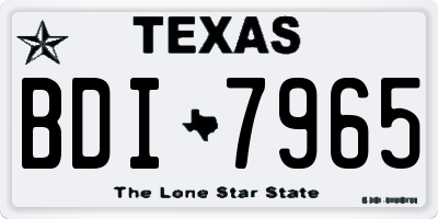 TX license plate BDI7965