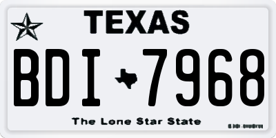 TX license plate BDI7968