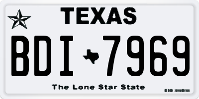 TX license plate BDI7969