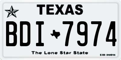 TX license plate BDI7974