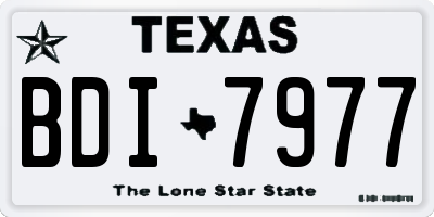 TX license plate BDI7977