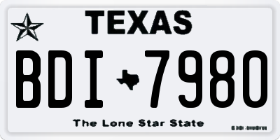 TX license plate BDI7980