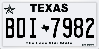 TX license plate BDI7982