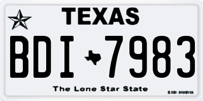 TX license plate BDI7983