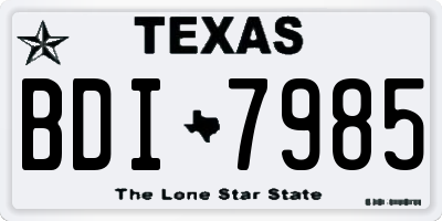 TX license plate BDI7985