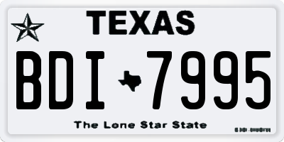 TX license plate BDI7995