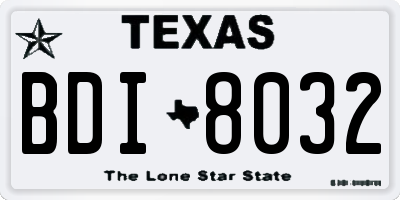 TX license plate BDI8032