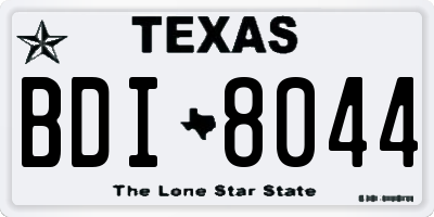 TX license plate BDI8044