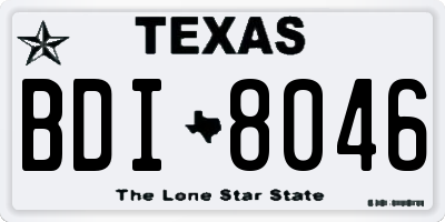 TX license plate BDI8046