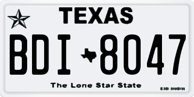 TX license plate BDI8047