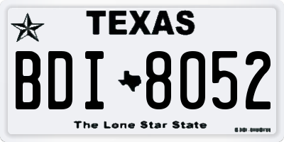 TX license plate BDI8052