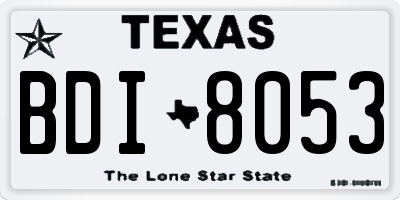 TX license plate BDI8053