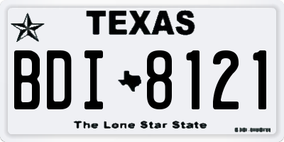TX license plate BDI8121