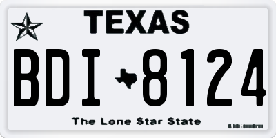 TX license plate BDI8124