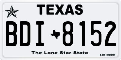 TX license plate BDI8152