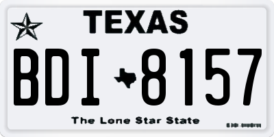 TX license plate BDI8157