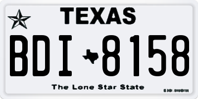 TX license plate BDI8158