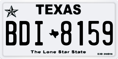 TX license plate BDI8159
