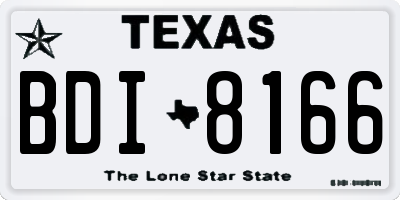 TX license plate BDI8166