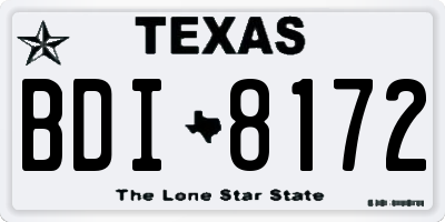 TX license plate BDI8172