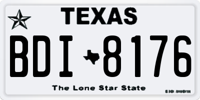 TX license plate BDI8176